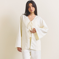 Soft Terra Satin Haori / 白花(ivory)