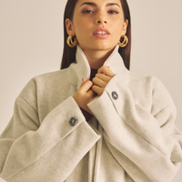 【11月中旬発送】Elegant Kimono Long Coat / 白花(ivory)