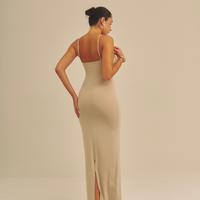 【9/27より発送】Aura Fit Padded Maxi Camisole Dress / 亜麻色(greige)