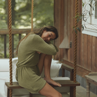 Sunlit Winery Fluffy Knit Rompers / 抹茶(matcha)