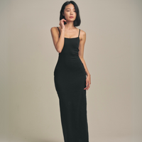 Dreamy×WABISABI style up camisole dress / 墨(black)