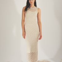 Ocean Breeze Elegant Knit Dress / 胡粉(off white)
