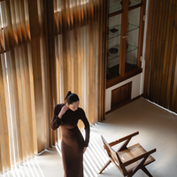 AuraFit Padded Maxi Dress / 枯茶(brown)