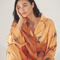 Chic Comfort Satin Pajama Shirt / Amber(orange)
