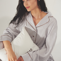 Chic Comfort Satin Pajama Shirt / Jun(greige)