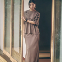 Relaxed Graceful Silhouette Tee / 紫鼠(charcoal)