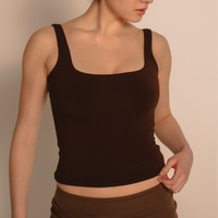 AuraFit Elegant Padded Tank / 枯茶(brown)