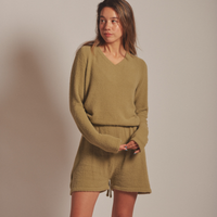 Sunlit Winery Fluffy Knit Rompers / 抹茶(matcha)
