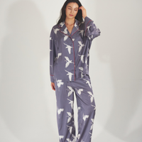 Chic Comfort Satin Pajama Pants / Gray