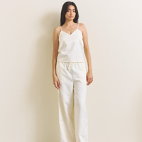 Soft Terra Satin Pants / 白花(ivory)