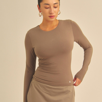 【COMING SOON】Aurafit Padded Long Sleeve Top / 紫鼠(charcoal)