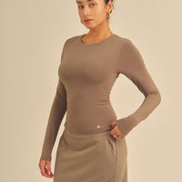 【COMING SOON】Aurafit Padded Long Sleeve Top / 紫鼠(charcoal)