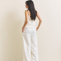 Soft Terra Satin Pants / 白花(ivory)