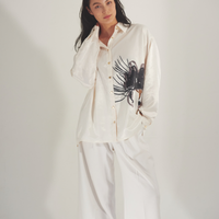 Harmony Elegant Satin Shirt / Gofun(white)