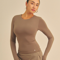 【COMING SOON】Aurafit Padded Long Sleeve Top / 紫鼠(charcoal)