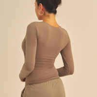 【COMING SOON】Aurafit Padded Long Sleeve Top / 紫鼠(charcoal)