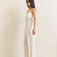 Soft Terra Satin Pants / 白花(ivory)