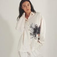 Harmony Elegant Satin Shirt / Gofun(white)