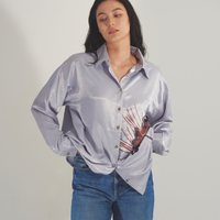 Harmony Elegant Satin Shirt / Gray