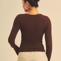 【COMING SOON】Aurafit Padded Long Sleeve Top / 焦茶(dark brown)