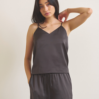 Soft Terra Satin Camisole / 枯茶(brown)