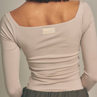 【1月上旬発送】Dreamy×WABISABI long sleeve top / 枯野(ivory beige)