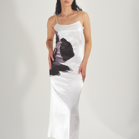 Garden Grace Satin Maxi Dress / Gofun(White)