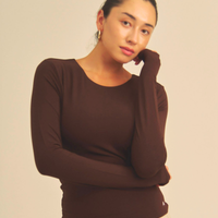 【COMING SOON】Aurafit Padded Long Sleeve Top / 焦茶(dark brown)