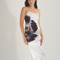 Garden Grace Satin Maxi Dress / Gofun(White)