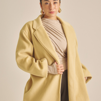【11月中旬発送】Elegant Kimono Long Coat / 蜂蜜色(yellow)