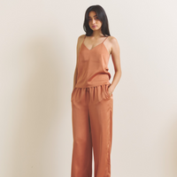 Soft Terra Satin Pants / 琥珀(orange)