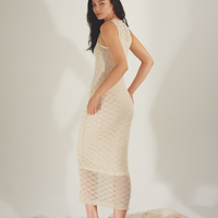 Ocean Breeze Elegant Knit Dress / 胡粉(off white)