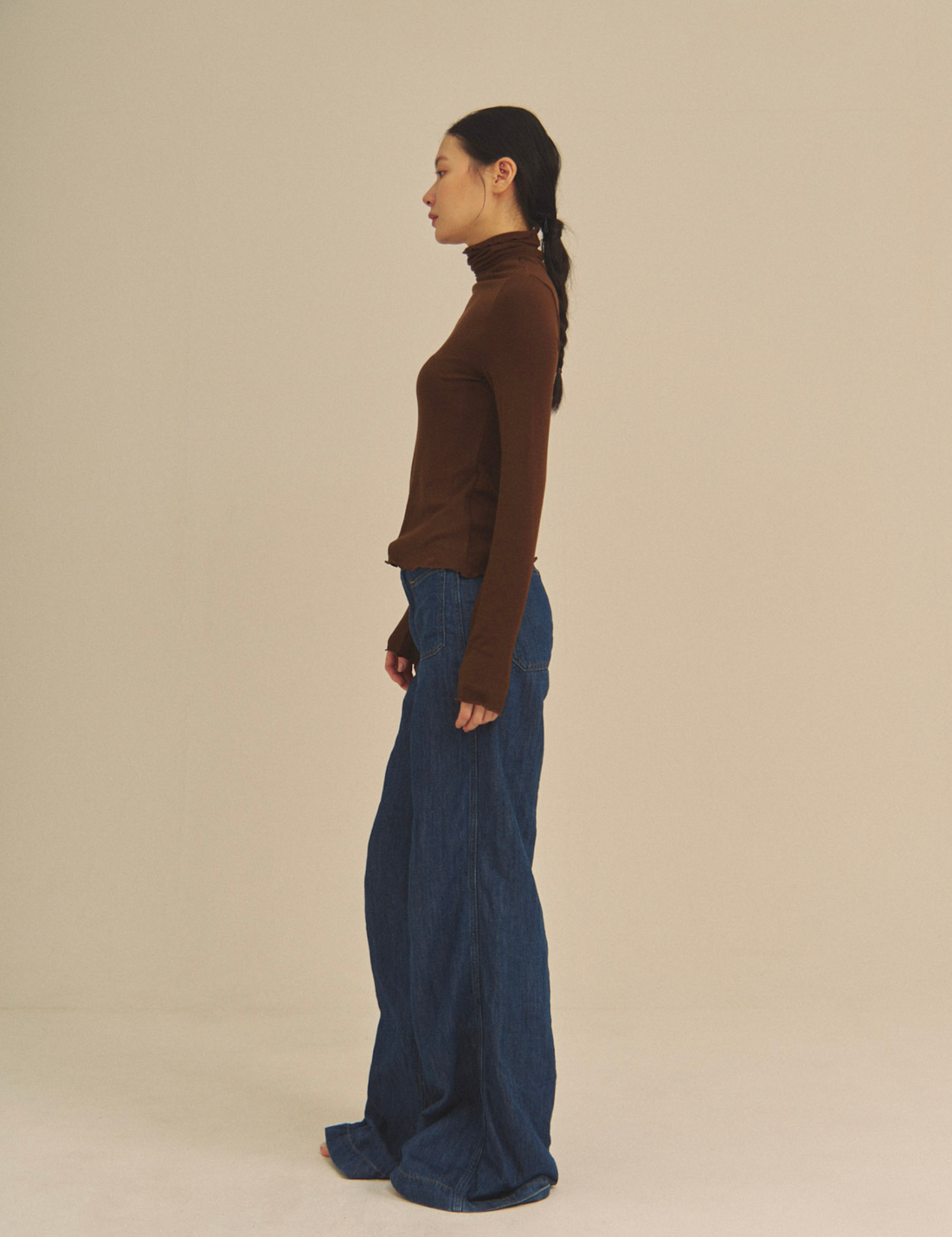 Sheer Grace Turtleneck / 焦茶(dark brown)
