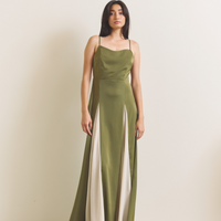 Rich Satin Bloom dress / 抹茶(matcha)