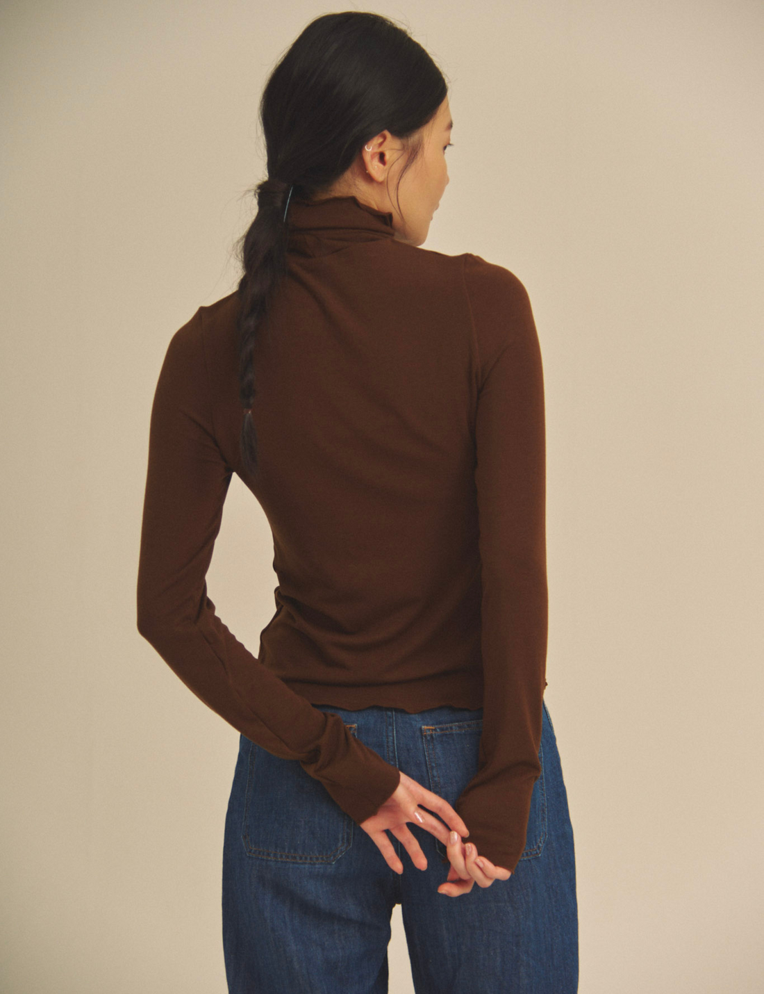 Sheer Grace Turtleneck / 焦茶(dark brown)