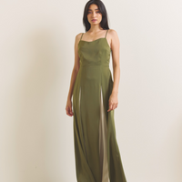 Rich Satin Bloom dress / 抹茶(matcha)