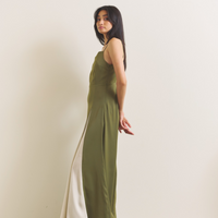 Rich Satin Bloom dress / 抹茶(matcha)