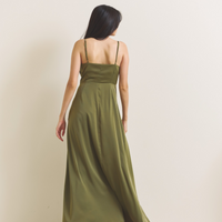 Rich Satin Bloom dress / 抹茶(matcha)