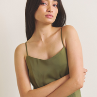 Rich Satin Bloom dress / 抹茶(matcha)