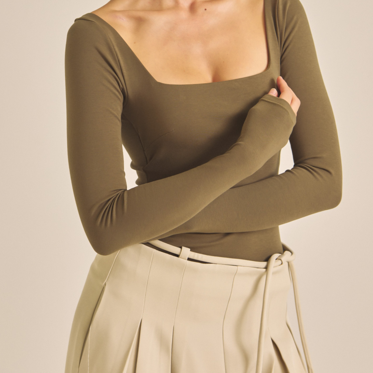 Dreamy×WABISABI long sleeve top / 松葉(khaki) – AMATERASJAPAN