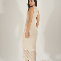 Ocean Breeze Elegant Knit Dress / 胡粉(off white)
