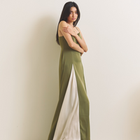 Rich Satin Bloom dress / 抹茶(matcha)
