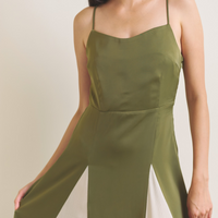 Rich Satin Bloom dress / 抹茶(matcha)