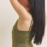 Rich Satin Bloom dress / 抹茶(matcha)