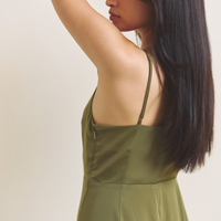 Rich Satin Bloom dress / 抹茶(matcha)