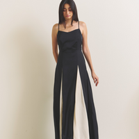 Rich Satin Bloom dress / 墨(black)