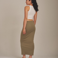 Curve Me Maxi Skirt / Matsuba (khaki)