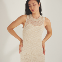 Ocean Breeze Elegant Knit Dress / 胡粉(off white)