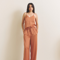 Soft Terra Satin Pants / 琥珀(orange)
