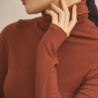 Sheer Grace Turtleneck / 赤丹 (Teracotta)